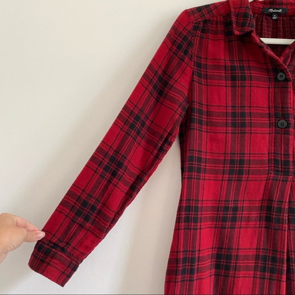 Madewell Latitude Buffalo Check Flannel Shirtdress - Picture 5 of 16